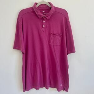 Tommy Bahama Polo Shirt Men's XL Washed Out Pink Color Short Sleeve Tropical
